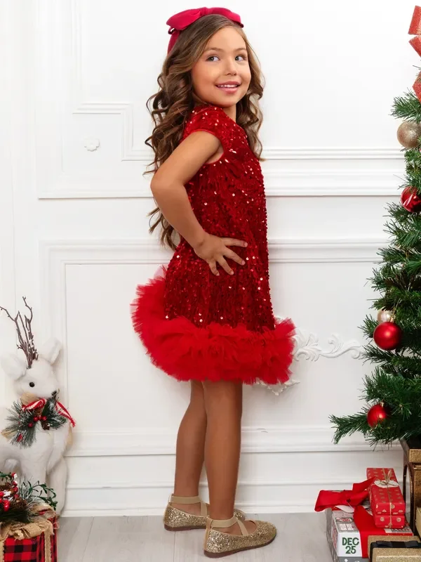 Sparkle Charm Sequin Tulle Dress
