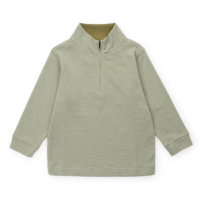 Spencer Quarter Zip Pullover – Green Stripes