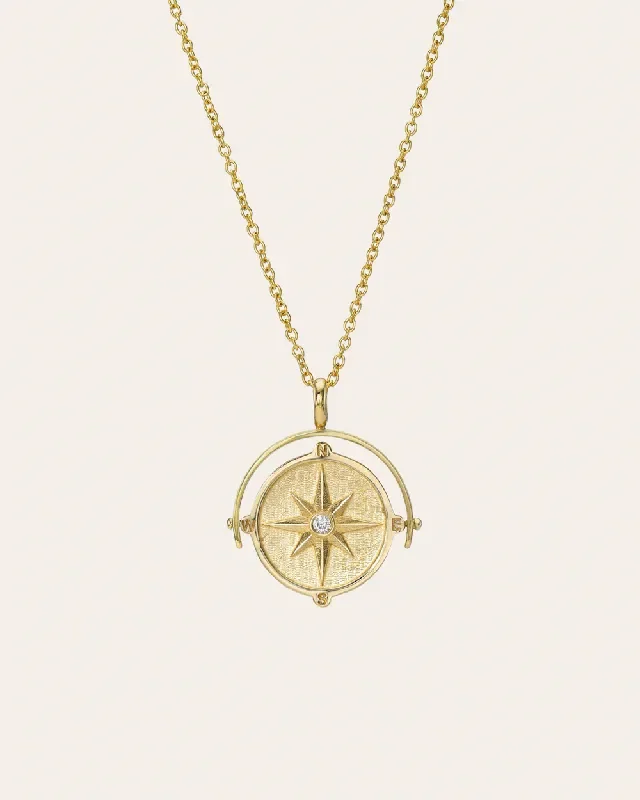 Spinner Compass Medallion Necklace