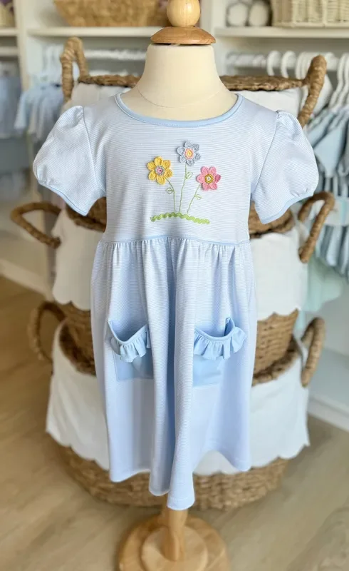 Squiggles by Charlie Blue Mini Stripe Pansy Dress (Please Read Below)