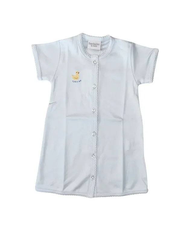 Squiggles by Charlie Pale Blue Duck Short Sleeve Day Gown