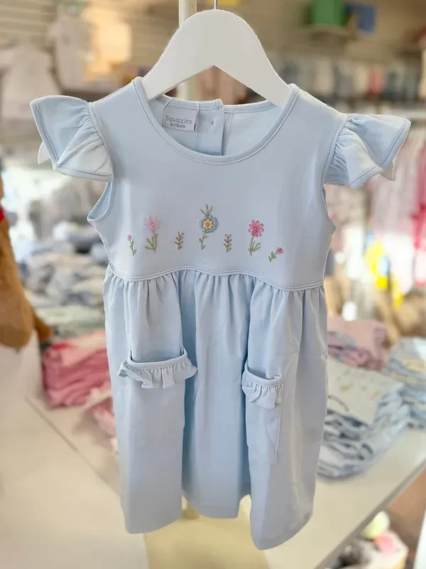 Squiggles by Charlie Pale Blue Pollynators Dress