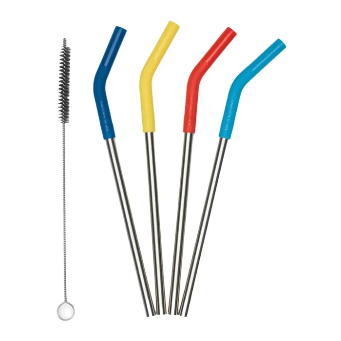 Stainless Steel Straws 4 Pack – multicolor