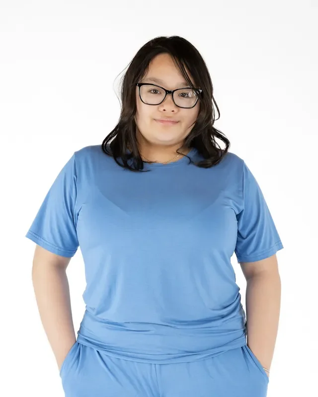 Steel Blue | Adult Bamboo Short Sleeve T-shirt