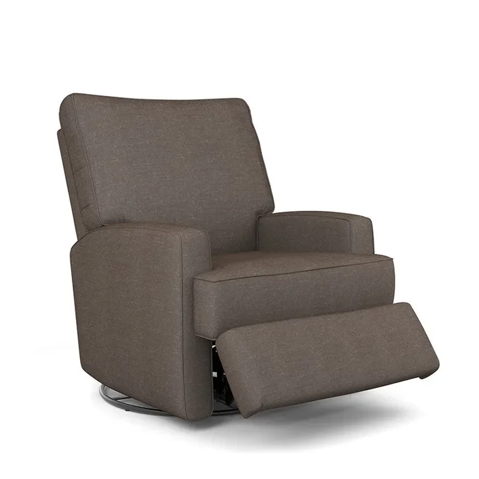 Storytime by Best Chairs Kersey Swivel Recliner in Charcoal Gray