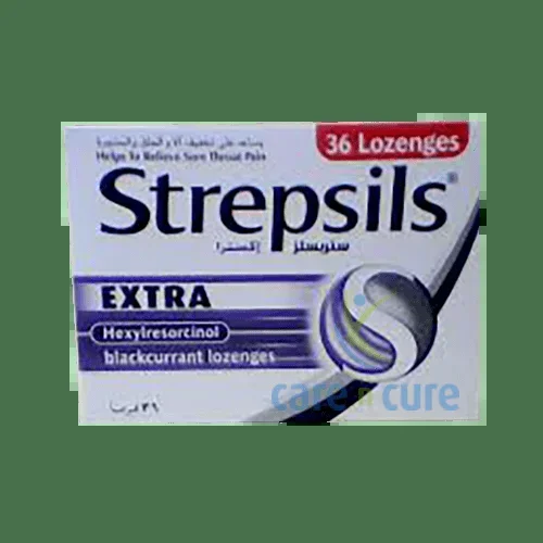 Strepsils Extra Triple Action Blackcurrant Lozenges 36 Lozenges