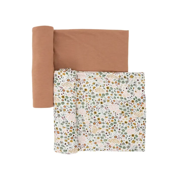 Stretch Knit Swaddle Blanket 2 Pack – Pressed Petals