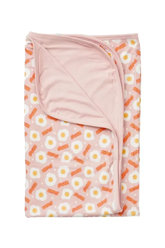 Stretchy Oversized Blanket – Bacon & Eggs Pink
