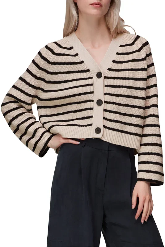 Stripe Cotton Cardigan