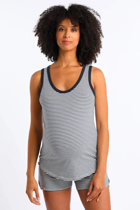 Striped maternity and nursing top made from organic cotton
