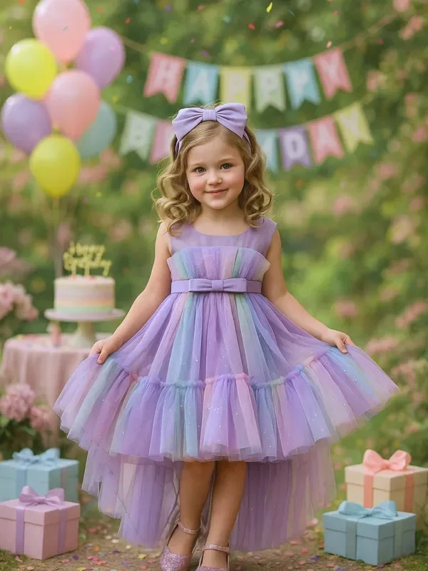 Stunning Star Ombré Lilac Party Dress