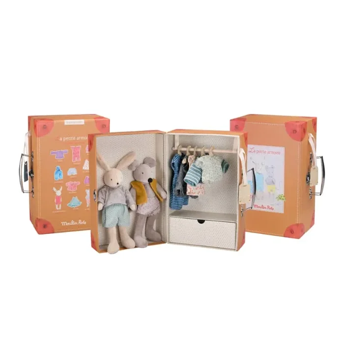 Suitcase Rabbit & Mouse Wardrobe – Stuffed Toy