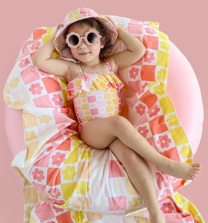 Summer Sunset Checkers Dream One Piece Swim Suit