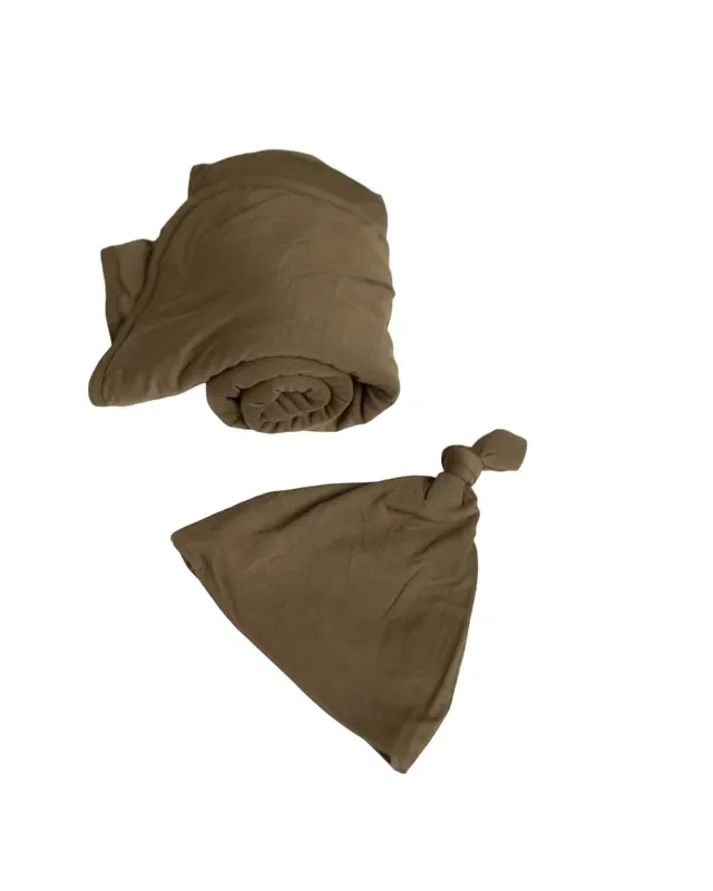 Swaddle Blanket And Hat Set – Army Green