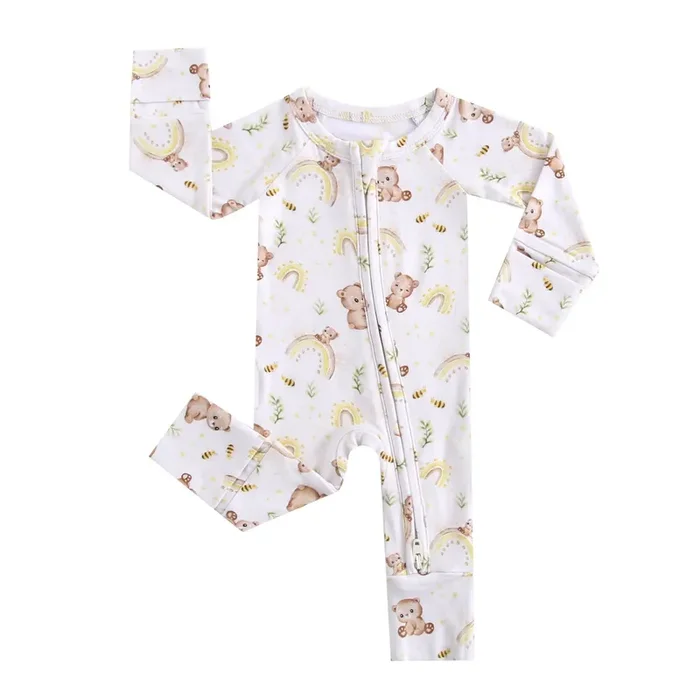 Sweet As Honey Zippered Baby Romper