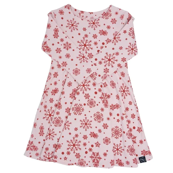 Swirly Girl Dress – Red Snowflake