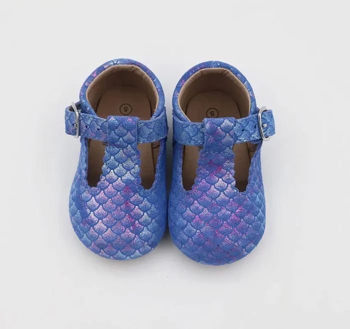 T-straps – Mermaid Scales (blue)