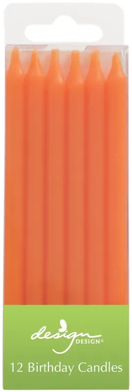 Tall Orange Birthday Candles