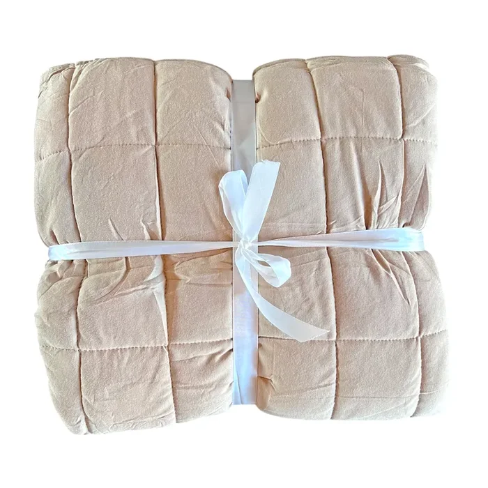 Tan Quilted Bamboo Blanket