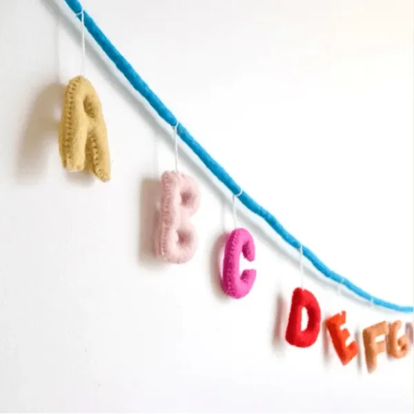 Tara Treasures Colorful Felt Alphabet Garland
