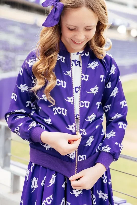 Tcu Purple Frog Satin Jacket