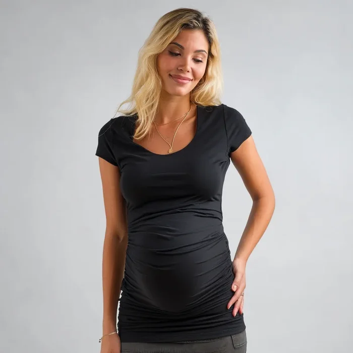 The Essentials Maternity Cap Scoop Top
