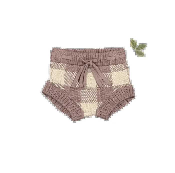 The Gingham Knit Bloomer – Taupe