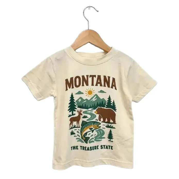 The Montana Scene- Montana Treasure State Toddler Tee – Natural