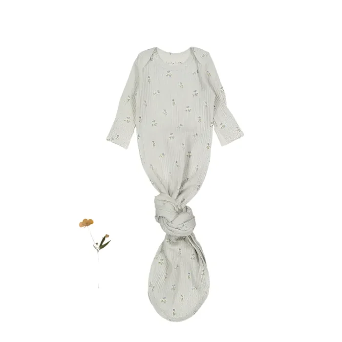 The Printed Baby Gown – Dahlia Blue