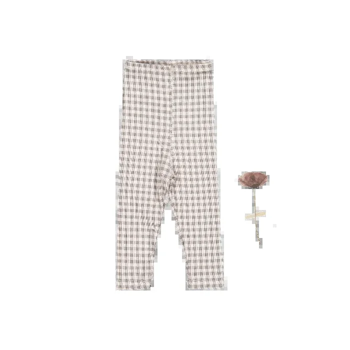 The Printed Legging – Taupe Gingham