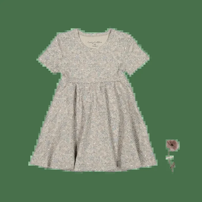 The Printed Short Sleeve Dress – Elise Ribbed