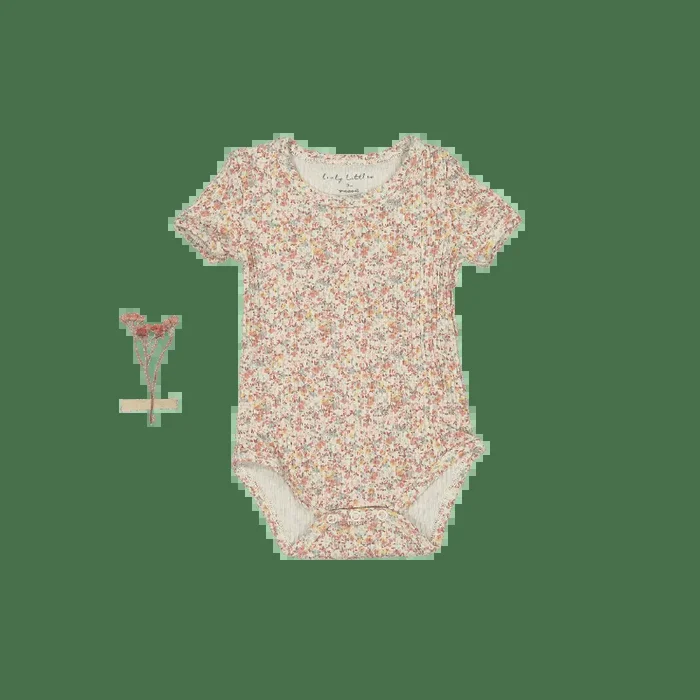 The Printed Short Sleeve Onesie – Mist Floral