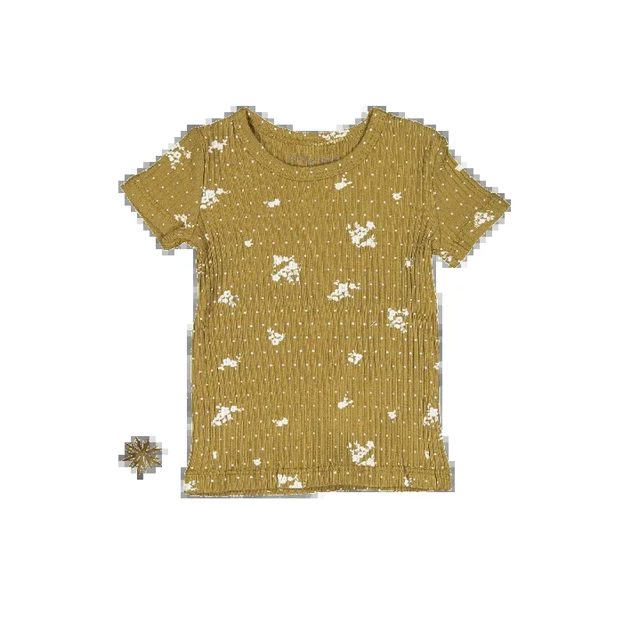The Printed Short Sleeve Tee – Golden Floral