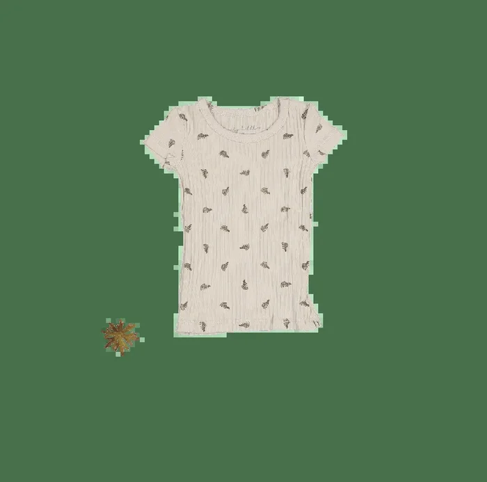 The Printed Short Sleeve Tee – Sand Leaf