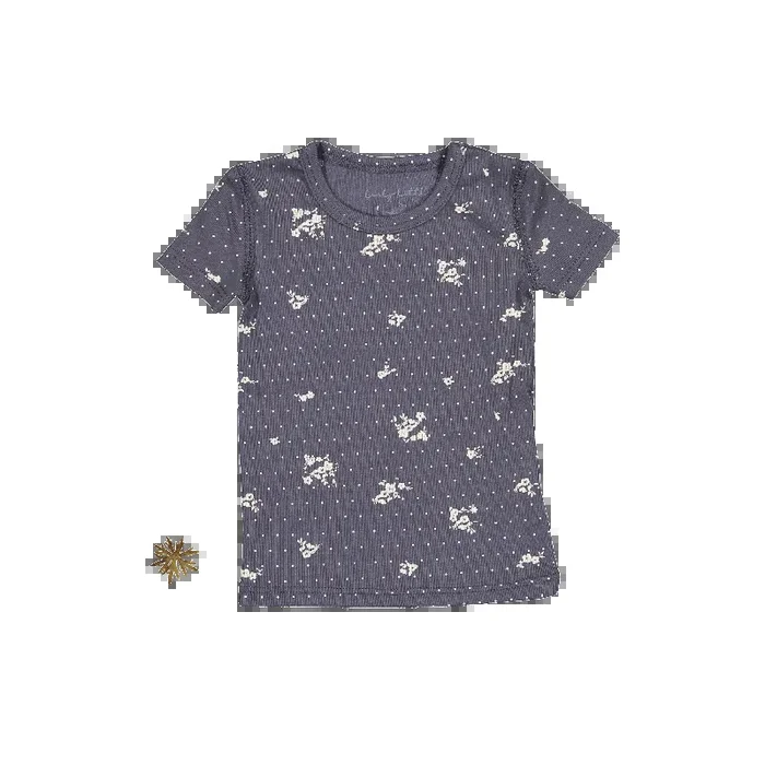 The Printed Short Sleeve Tee – Steel Floral
