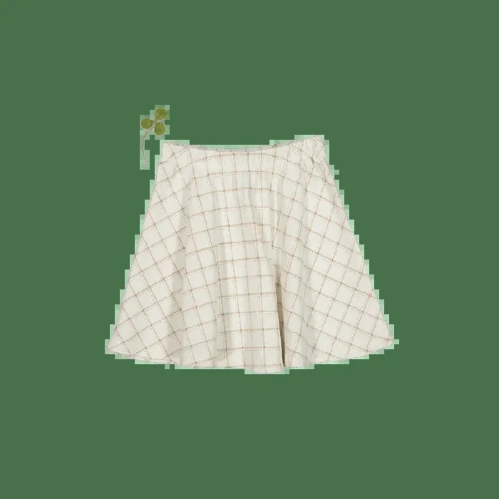 The Printed Skirt – Tan Grid