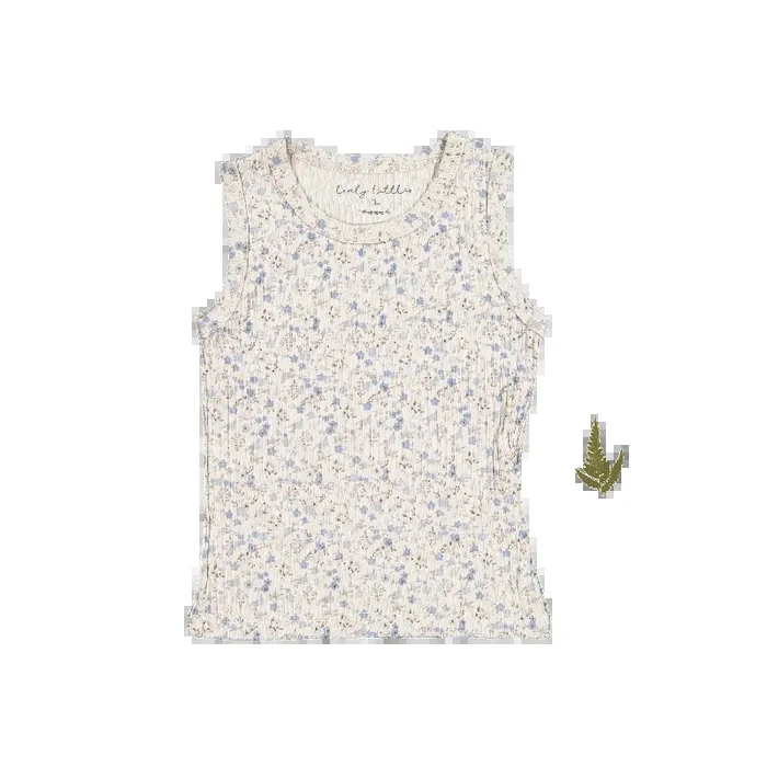 The Printed Tank – Dusty Blue Floral