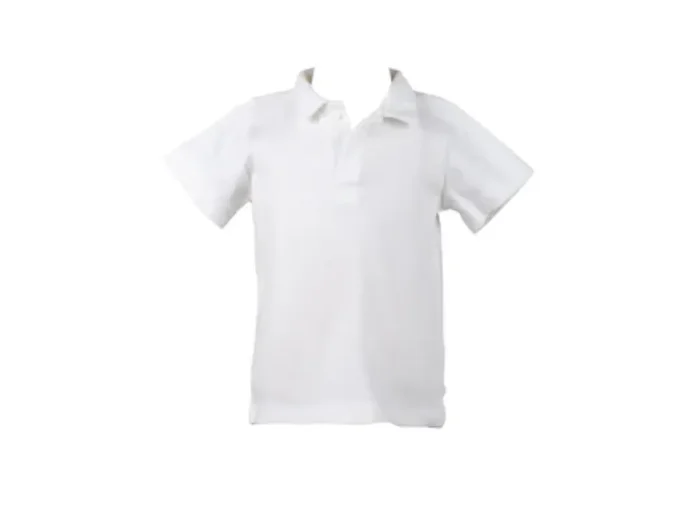 The Proper Peony- Boys Pima White Polo