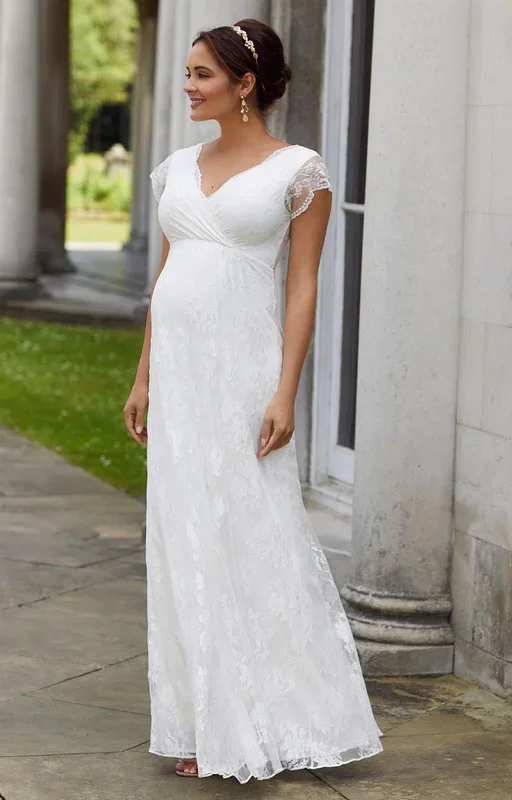 Tiffany Rose Eden Lace Maternity & Nursing Gown Ivory