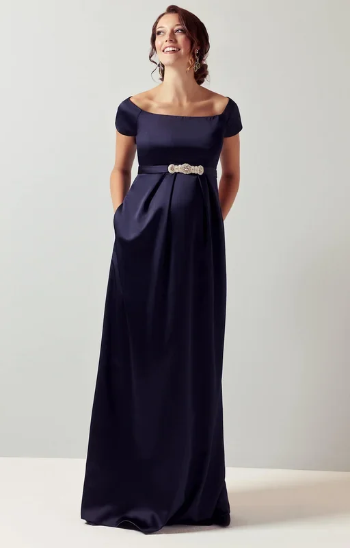 Tiffany Rose Off-Shoulder Maternity Gown Aria Midnight Blue