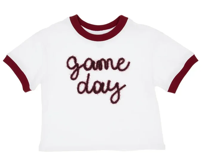 Tinsel Game Day Tee | Maroon