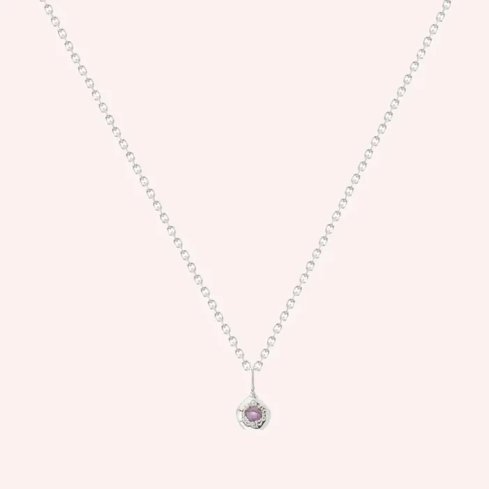 Tiny Birthstone Pendant – Silver