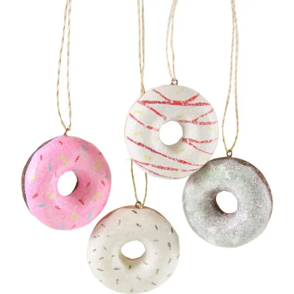 Tiny Doughnut Ornaments, Set Of 4