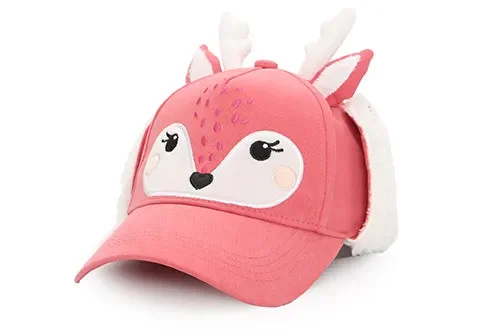 Toddler/kids 3d Winter Cap With Ear Flaps – Deer