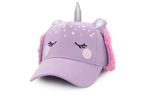 Toddler/kids 3d Winter Cap With Ear Flaps – Unicorn