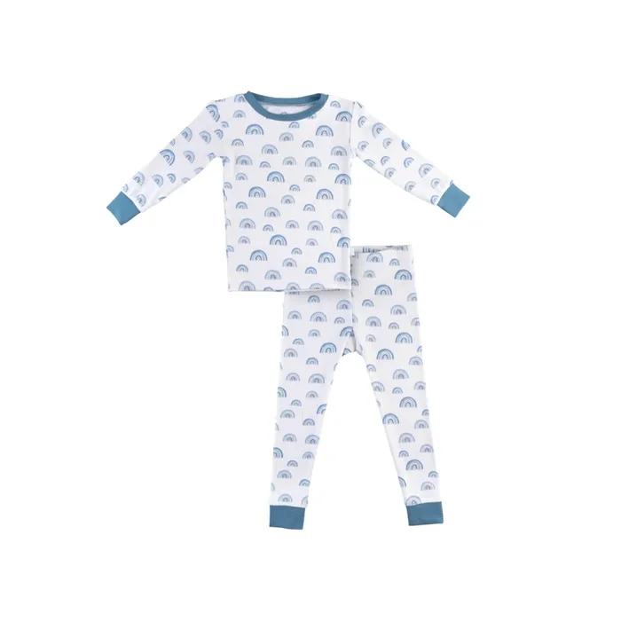 Toddler/kids Bamboo Pajamas – Blue Rainbow