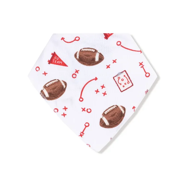 Touchdown Time – Red – Bandana Bib