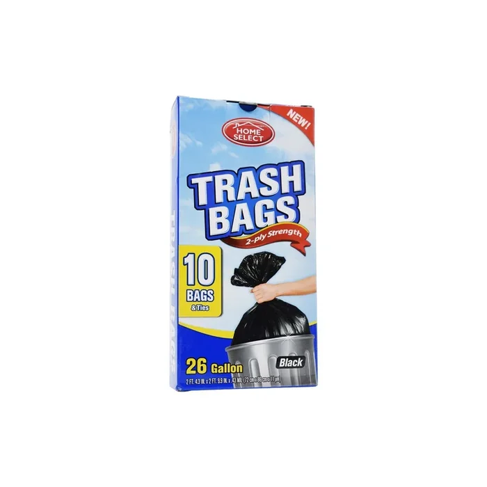 Trash Bags Black 26 Gallon 10 Pieces