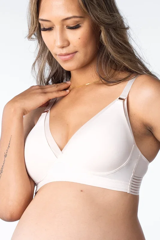 Triangle pregnancy and nursing bra, mother of pearl