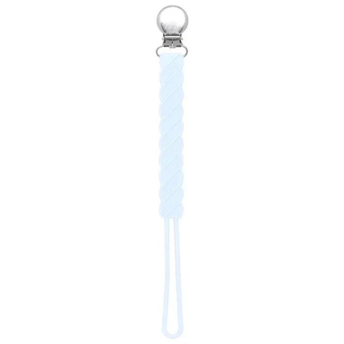 Twist Baby Blue All Silicone One Piece Pacifier Clip